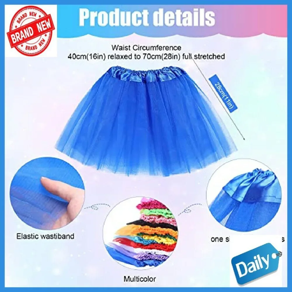 Toddler Girls 3-Layer Tulle Tutu Skirt Ballet Dance Princess Costume Size 3-8